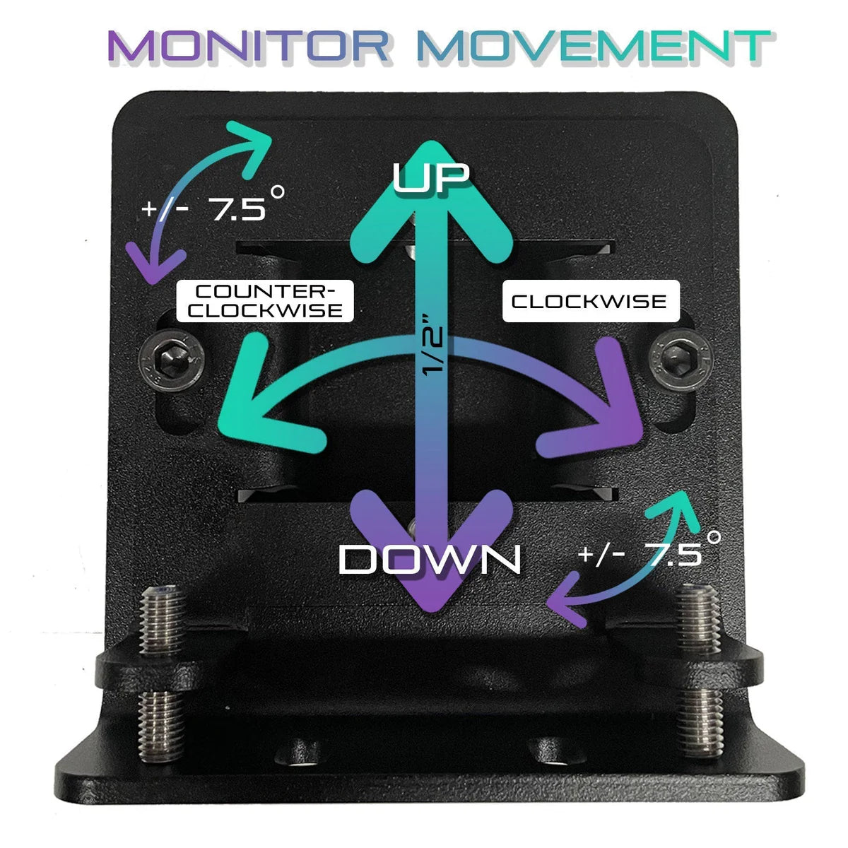 Advanced SimRacing Freestanding Triple Monitor Stand [Up to 43" Monitor]